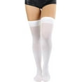 thumbnail image 3 of ToBeInStyle Women's Opaque Nylon Thigh Highs - White - One Size, 3 of 5