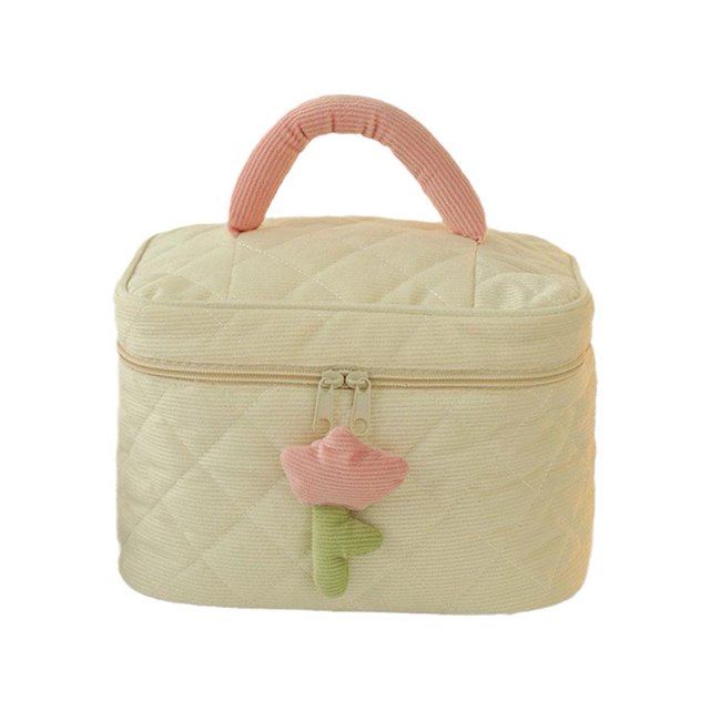 1 Pce Trousse de Maquillage Vintage pour Femmes Mode Contraste Couleur Carrée Simple Voyage Toilette