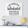 thumbnail image 2 of Scripture Walls Psalm 147:3 Heals The Brokenhearted Bible Verse Canvas Christian Wall Art Ready to Hang Unframed, 2 of 12