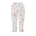 thumbnail image 4 of Bigersell Womens Capris Pants for Summer Floral Printed Lightweight Capris Cropped Pants Side Drawstring Elastic Waist Capris Pants Yoga Capris Leggings Beach Crop Pants Women's Capris Orange-S XL, 4 of 5