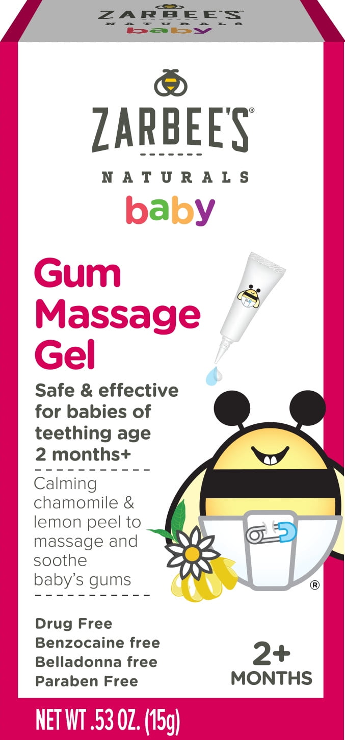 Zarbee's Naturals Baby Gum Massage Gel, Safe & Effective for Teething Babies, 0.53 oz