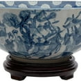 thumbnail image 3 of Oriental Furniture 14" Ladies Blue & White Porcelain Bowl, 3 of 4