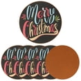 thumbnail image 2 of Christmas 6pcs Microfiber Leather Round Car Coasters, 11x11 cm/4.3x4.3 in, Cup Holder Mats for Car, Set of 6 Absorbent Drink Coasters, 2 of 6