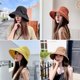 thumbnail image 5 of Sombrero de sol plegable para mujer, visera de ala ancha de algodón con lazo, para verano, playa, viajes, UPF UV, 5 of 5