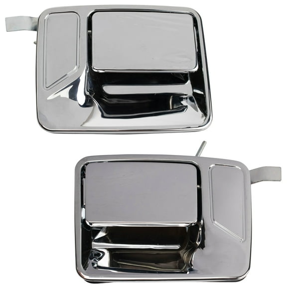 TRQ 2pc Rear Metal Exterior Door Handle Kit Set Chrome for Ford Super Duty DHA31472