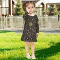 thumbnail image 5 of Girls' long-sleeved dress Golden Edged Cat Girls' A-line dress with ribbed cuffs Soft and comfortable, 5 of 6