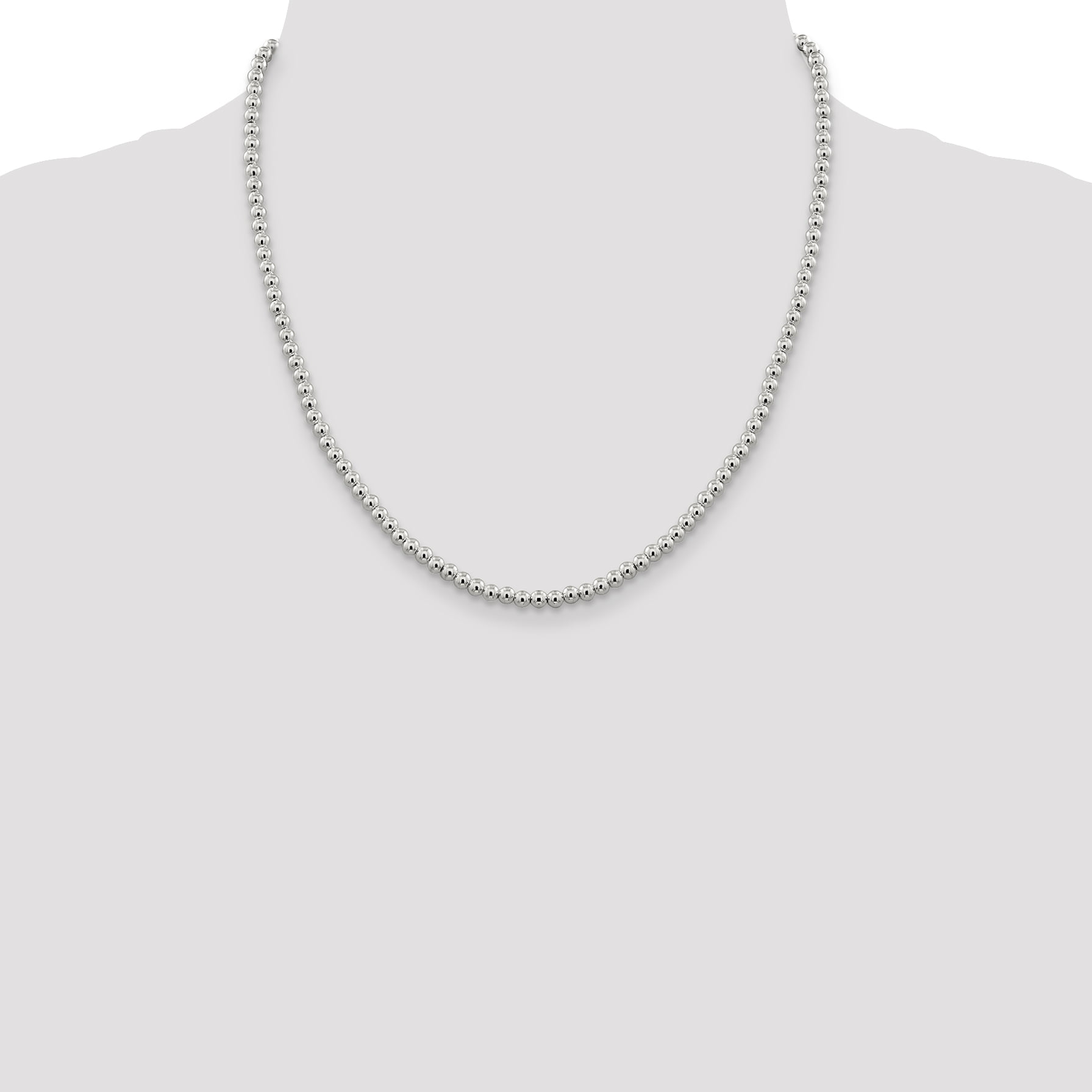 Sterling Silver 4mm Beaded Box Chain 
