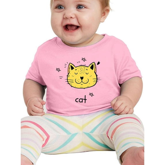 Cute Cat Face Doodle T-Shirt Infant -Image by Shutterstock, 6 Months