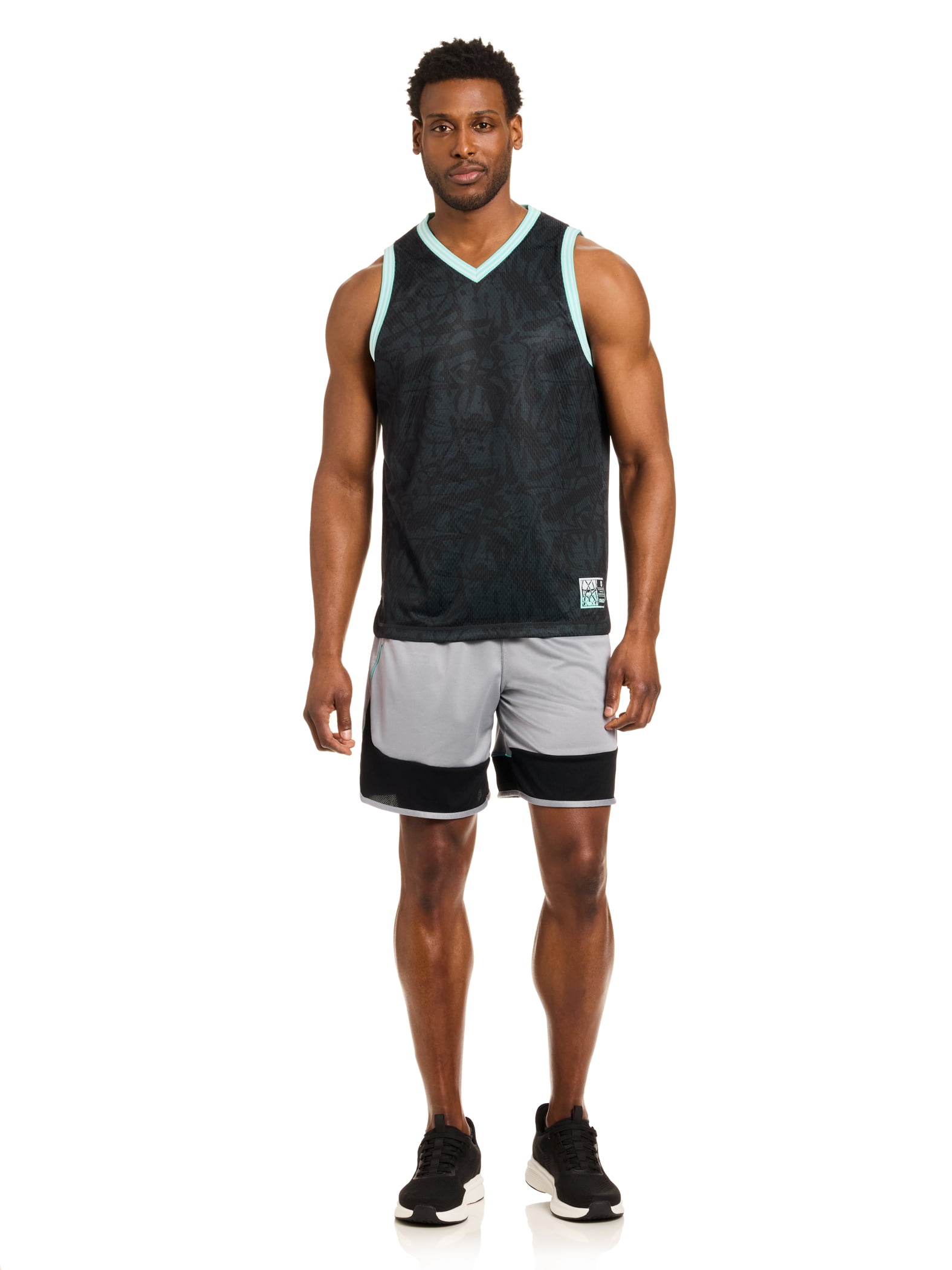 AND1 Men's and Big Men's Active Swing-Man Short, up to Size 3XL