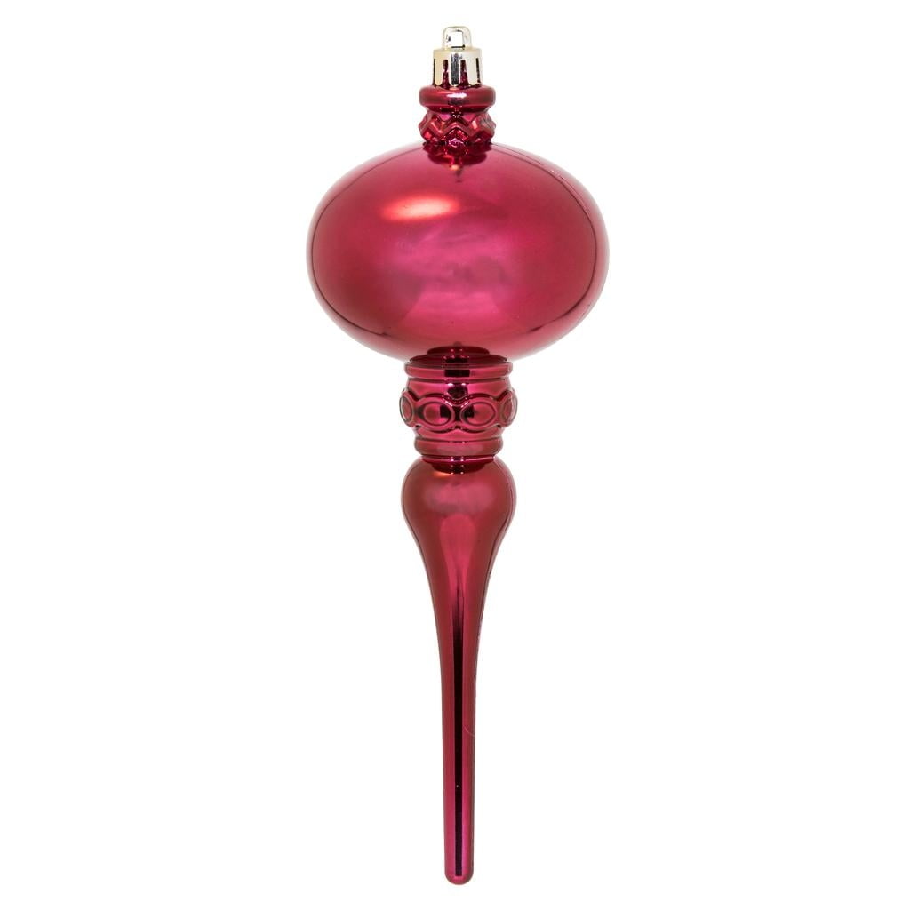 Vickerman 568835 8" Berry Red Shiny Finial Christmas Tree Ornament (3