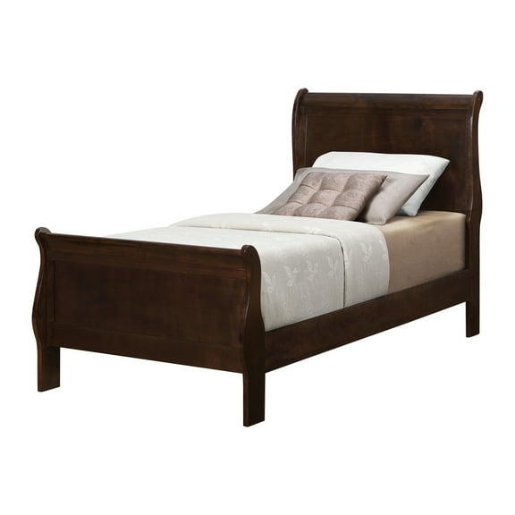 Transitional Style Sturdy Twin Size Bed, Brown