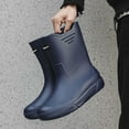 thumbnail image 5 of Wensltd Mid Calf Rain Boots for Men Solid Color Waterproof Rubber Shoes for Outdoor Short Tube Work Shoes, 5 of 9