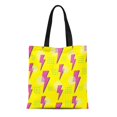 thumbnail image 1 of JSDART Canvas Tote Bag Colorful Pattern 90 Graphic 1980S Bolt Lightening Lightning Retro Durable Reusable Shopping Shoulder Grocery Bag, 1 of 1