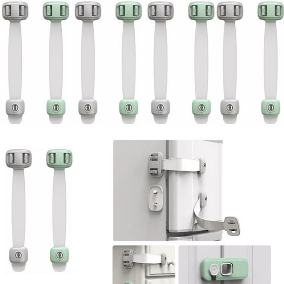 10-Pack Child Proof Cabinet Locks, No Tools or Drilling Required, Baby Cabinet Locks for Kitchen Doors, Drawers, Appliances, Wardrobes, Kitchen, Refrigerator