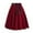 Wine, variant on ShomPort Vintage Skirt for Women High Waist Lace Up Pleated Skirts Solid Color A-Line Midi Skirt