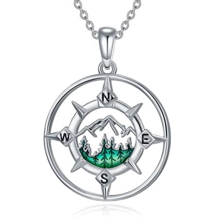 YAFEINI Compass Necklace for Women S925 Sterling Silver Graduation Friendship Talisman Travel Necklace Best Gifts for Traveler Graduation Gift Jewelry for Her