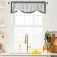 thumbnail image 3 of Black Gray Retro Greek Key Tie Up Valance Curtains for Windows, Kitchen Curtains Window Treatments, Greece Ancient Rustic Geometric Short Window Shades Valances for Bedroom Bathroom Cafe 42"x18", 3 of 8