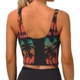 thumbnail image 3 of Haiem Go Surfer Pattern Womens Sports Bra - U Neck Padded Low Impact Yoga Bra Workout Crop Top Gym Moisture-Wicking Workout Vest -X-Large, 3 of 9