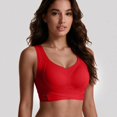 thumbnail image 5 of Women's Jelly Posture Support Bras Oversized Criss-Cross Wireless Seamless Bras Push up Full Coverage Front Closure Everyday Bralettes T‑shirt Bra Red XXL, 5 of 6