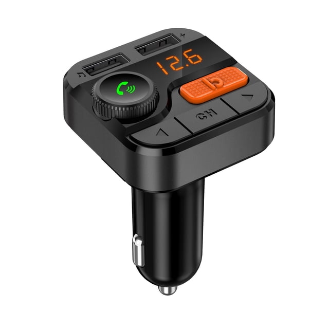 Transmisor FM Bluetooth para automóvil, kit de adaptador de radio inalámbrico Bluetooth 5.0 para automóvil con llamadas manos libres, soporte para reproductor de música