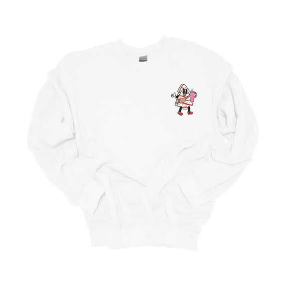 Womens Christmas Sweatshirt Christmas Tree Cake With Tumbler Crest Festive Holiday Crewneck Sweatshirt-White-small