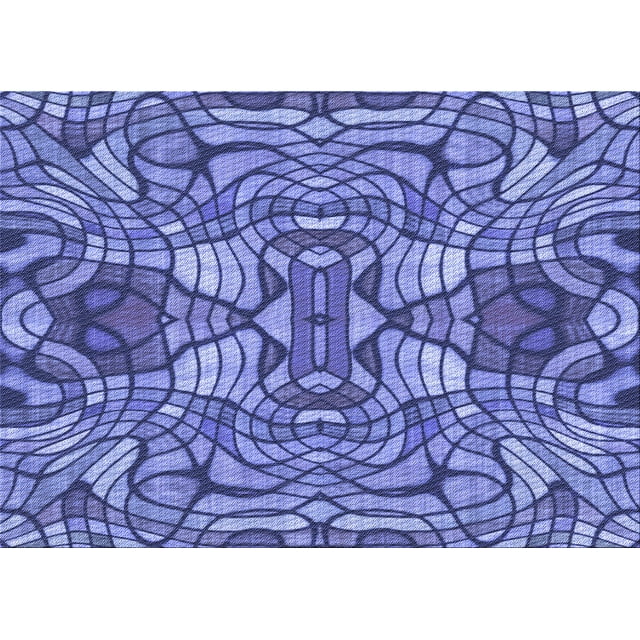 Ahgly Tapis Rectangulaire Lavable en Machine Intérieur Transitionnel Bleu Ciel, 2 Pieds x 4 Pieds
