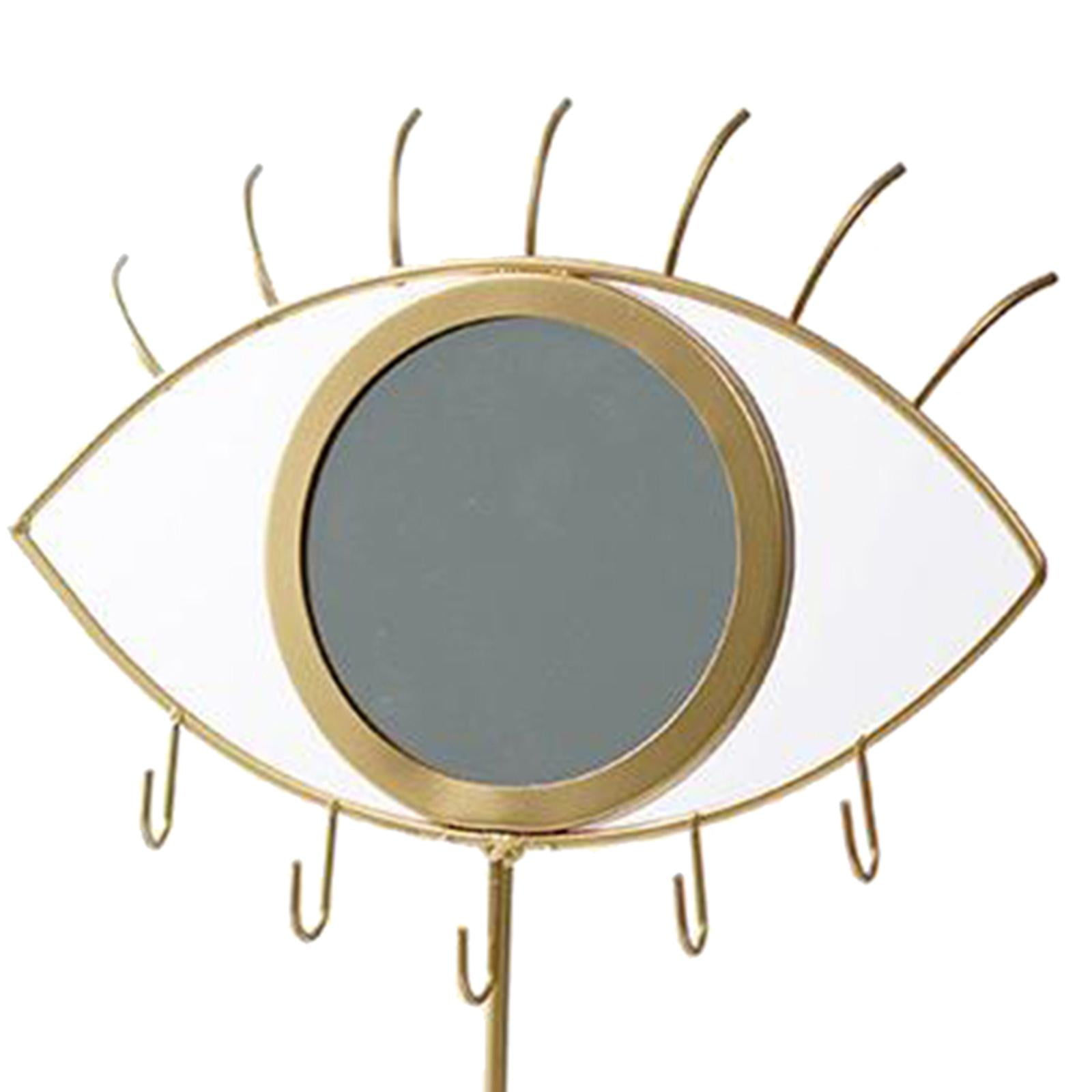 WLPZXP Eye Design Desktop Mirror Jewelry Storage Organizer: Metal Holder Hanging Mirror