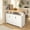 55.7"White, variant on HICOMILA Kitchen Island with Storage, Wood Kitchen Island Cart with 2 Drop Leaf, Power Outlet, Folding Island with 3 Drawers, White