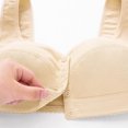 thumbnail image 6 of Front Button Bra for Women Plus Size No Underwire Wide Shoulder Straps Casual Daily Bra Beige L, 6 of 7