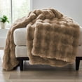 thumbnail image 5 of (2 pack) Better Homes & Gardens Brown Texture Faux Fur Throw, 50" x 72", Adult/Teen, 5 of 7