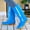 Blue, variant on Women’s Mid‑Calf Rain Boots, Glossy PVC Waterproof Rubber Boots, Non‑Slip Thick Sole Rain Shoes for Outdoor Gardening Rainy Daily Wear