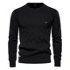 thumbnail image 1 of Argyle-suéteres básicos para hombre, jersey tejido de manga larga con cuello redondo de Color sólido, moda de invierno, nuevos suéteres cálidos para hombre, 1 of 5