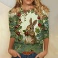 thumbnail image 2 of Fall Fashion Must Haves Womens Christmas T Shirts Funny Christmas Celebration Blouse Long Sleeve V Neck Shirt Top with Buttons Fall Clothes My Items, 2 of 5
