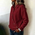 thumbnail image 5 of XuJwPNcy Womens Sweatshirt Lightweight Button Long Sleeve Tops Comfortable Collar Clothes Fall Fashion Outfit Clothing, 5 of 7