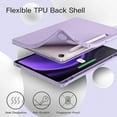 thumbnail image 4 of JETech Case for Samsung Galaxy Tab S10 FE / S9 FE 10.9-Inch with S Pen Holder, Soft TPU Tri-Fold Stand Protective Tablet Cover, Support S Pen Charging, Auto Wake/Sleep (Light Purple), 4 of 6