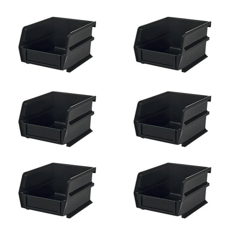 

Triton Products 5-3/8 x 4-1/8 x 3 Black Stacking and Hanging Polypropylene Bins 6 Count