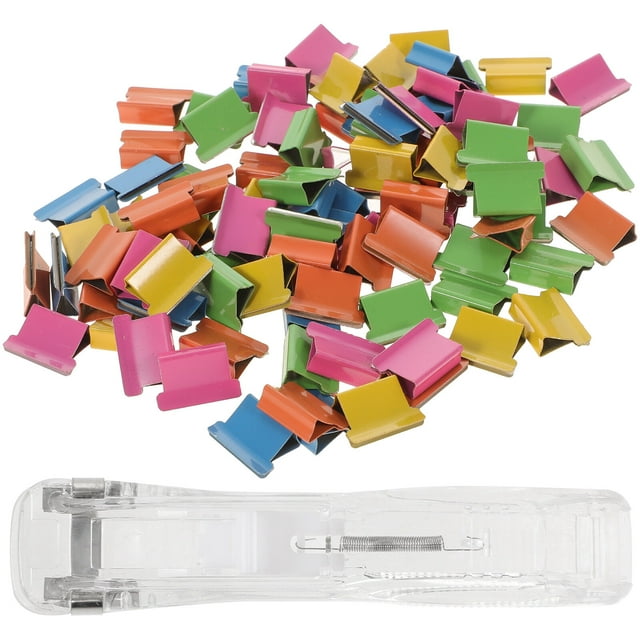 Miangastore 1 Set Refillable Clips Clam Dispenser Paper Clipper for School Office Stapler