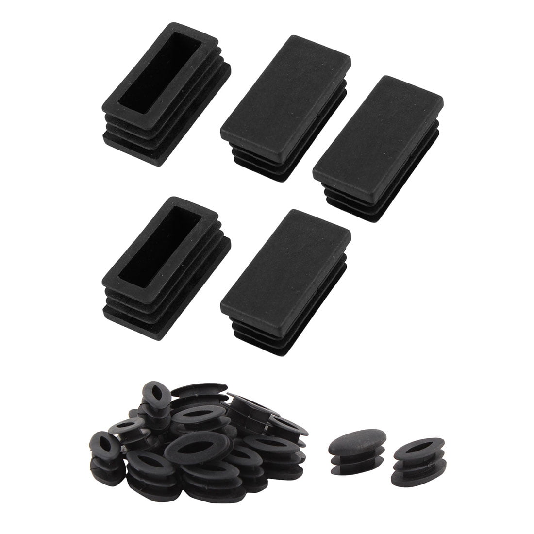 1½” 25 x Black Plastic Inserts Blanking End Cap Caps For Round Tube Pipe 40mm 