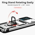 thumbnail image 4 of Heavy Duty Armor Case for Samsung Galaxy A12 5G, Rugged PC Soft TPU Military Grade Shockproof Metal Magnetic Car Mount Shockproof Cover with Camera Lens Sliding Ring Holder Bracket Case,Silver, 4 of 8