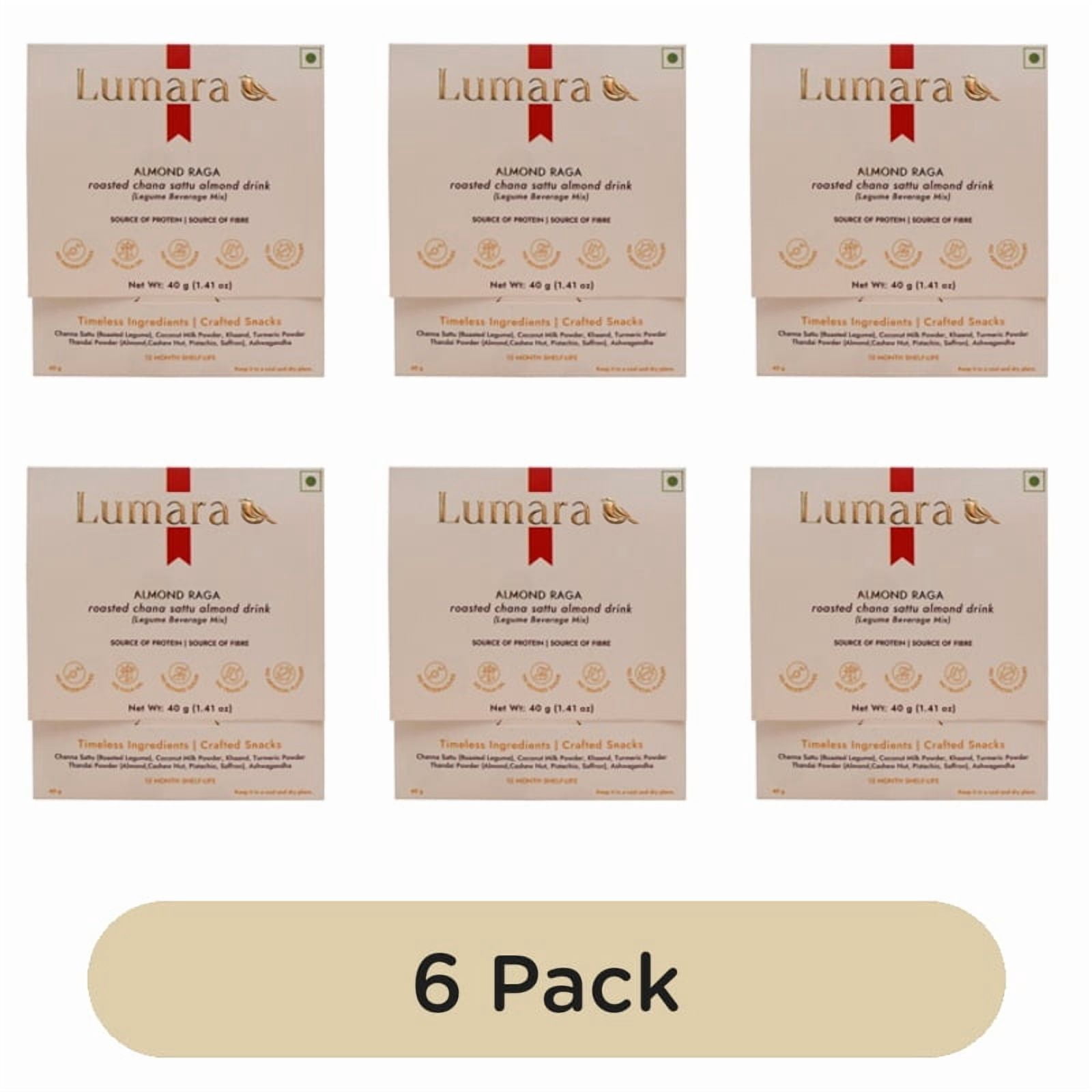 Lumara Almond Raga roasted chana sattu almond drink 40g, British Import (Pack of 6)