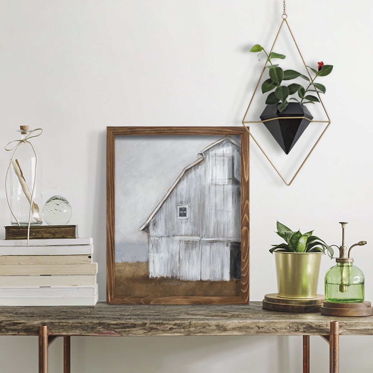 Abandoned Barn II -Framed Print w/glass-Walnut