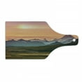 thumbnail image 1 of Landscape Cutting Board, Panoramic Nature Themed Photo with Cloudy Mountains at Sunset Scenery, Decorative Tempered Glass Cutting and Serving Board, in 3 Sizes, by Ambesonne, 1 of 2