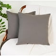 thumbnail image 4 of Cotton Throw Pillow Covers 18x18 Inch Set of 2 Gray Charcoal Decorative Zippered Cases for Decoration Gifts Decor Square Pillow Cases (Covers Only), 4 of 6