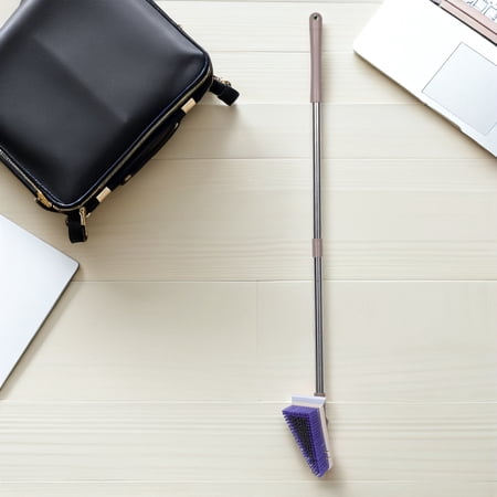 DEEPCRAFF Khaki Floor Cleaning Brush with Integrated Squeegee and Triangle Scrubber for Efficient Floor Care