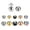 Black, variant on 20X Replacement Balls with Gem 16G Piercing Parts for Eyebrow Lip Nose Barbell