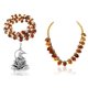 thumbnail image 1 of Kamada Combination of Shri Hanuman Rudraksha gold necklace mala and Tulsi (basil) mala,Spritual Pendant Necklace for Women and Men, 1 of 3
