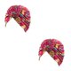 thumbnail image 4 of Minnieouse Nudo Turbante Musulmán Hijab Frente Cruz Beanie Moda Bohemia Estiramiento Ajustable Gorras Mujer Pérdida Bonnet Tipo 9 tipo 9 2piezas, 4 of 6