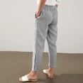 thumbnail image 5 of Casual Pants for Women Drawstring Side Button Straight Leg Summer Pants with Pockets, 5 of 6