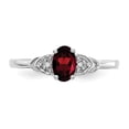 thumbnail image 5 of Solid 14k White Gold Garnet January Red Gemstone Diamond Engagement Ring Size 6 (.01 cttw.), 5 of 6