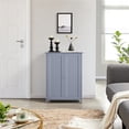 thumbnail image 3 of Alden Design Free Standing Storage Cabinet with Doors and Adjustable Shelves, Gray, 3 of 10